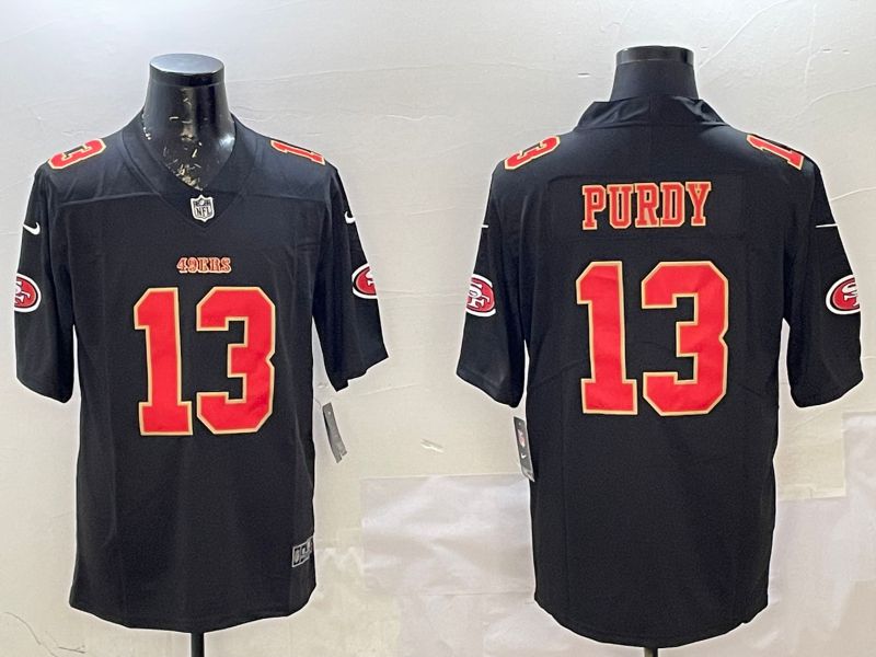 Men San Francisco 49ers #13 Purdy Black gold Fashion 2025 Nike Limited NFL Jersey style 1